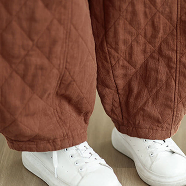 Buddha Stones Winter Diamond Pattern Bloomers Thermal Women's Pants With Pockets - image 7