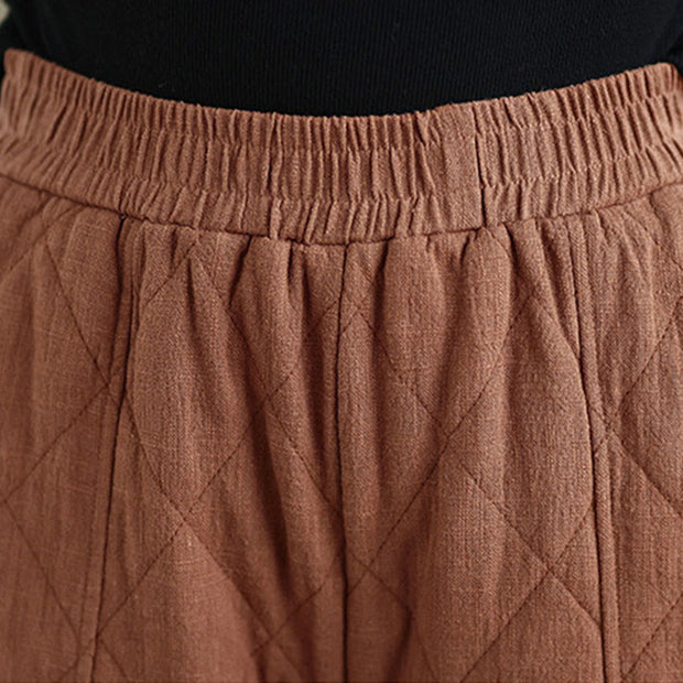 Buddha Stones Winter Diamond Pattern Bloomers Thermal Women's Pants With Pockets - image 5