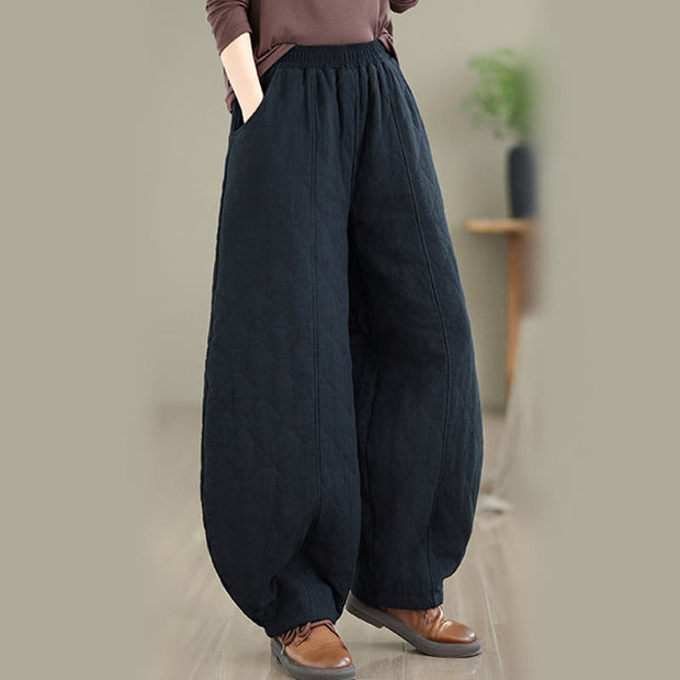 Buddha Stones Winter Diamond Pattern Bloomers Thermal Women's Pants With Pockets - image 16