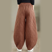 Buddha Stones Winter Diamond Pattern Bloomers Thermal Women's Pants With Pockets - image 3
