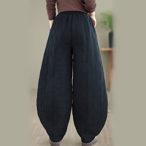 Buddha Stones Winter Diamond Pattern Bloomers Thermal Women's Pants With Pockets - image 17