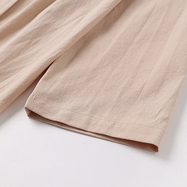 Buddha Stones Spring Fall Solid Color Long Sleeve Mid-length Open Front Men's Kimono - image 6