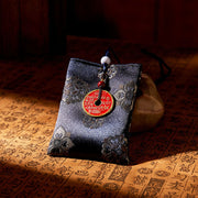 Buddha Stones Mountain Ghosts Spend Money Jacquard Embroidery Sachet Blessing Hanging Decoration - BLUE - image 6