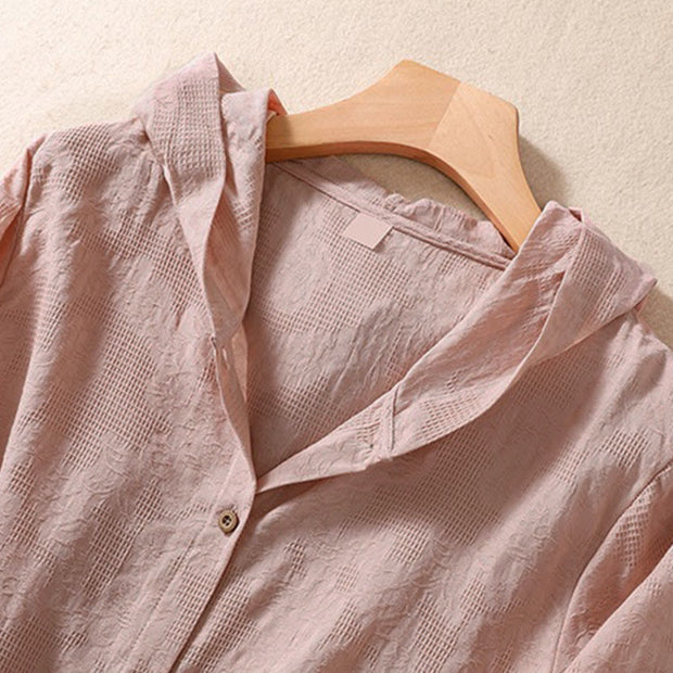 Buddha Stones Fall Jacquard Buttons Down Design Cotton Long Sleeve Women's Hoodie - image 10