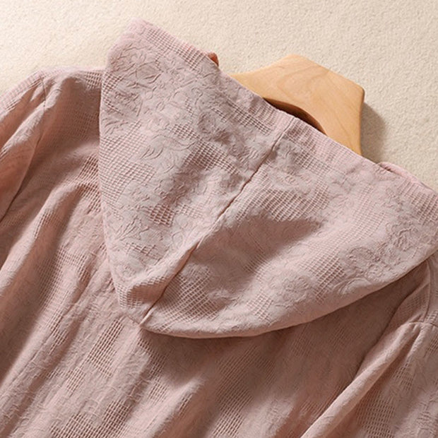 Buddha Stones Fall Jacquard Buttons Down Design Cotton Long Sleeve Women's Hoodie - image 11