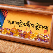 Buddha Stones Om Mani Padme Hum Buddha Golden Ingot Thangka Photo Frame Ornament Home Decor - image 12