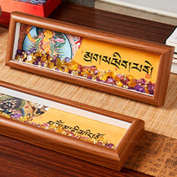 Buddha Stones Om Mani Padme Hum Buddha Golden Ingot Thangka Photo Frame Ornament Home Decor - image 10