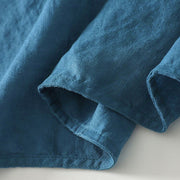 Buddha Stones Fall Solid Color Frog-Button Stand Collar Three Quarter Sleeve Mid-length Women's Cotton Shirt - image 15