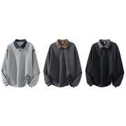 Buddha Stones Fall Polo Collar Button Men's Sweatshirt Cotton Pullover - image 12