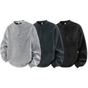 Buddha Stones Fall Crew Neck Stripes Button Men's Sweatshirt Pullover - image 16