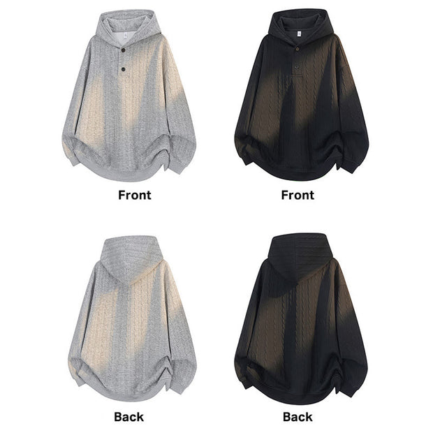 Buddha Stones Fall Winter Buttons Twisted Design Long Sleeve Men's Hoodie - image 13