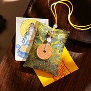 Buddha Stones Chinese Zodiac Natal Buddha Copper Coins Sachet Blessing Hanging Decoration - Green Fabric - Horse-Mahasattva Bodhisattva - image 8