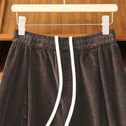 Buddha Stones Plain Elastic Waist Women's Cropped 7-8 Length Wide Leg Corduroy Pants - image 13