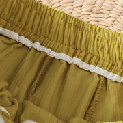 Buddha Stones Plain Elastic Waist Women's Cropped 7-8 Length Wide Leg Corduroy Pants - image 8