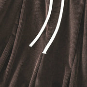 Buddha Stones Plain Elastic Waist Women's Cropped 7-8 Length Wide Leg Corduroy Pants - image 16