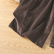 Buddha Stones Plain Elastic Waist Women's Cropped 7-8 Length Wide Leg Corduroy Pants - image 17