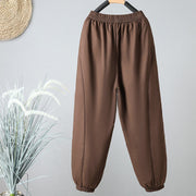 Buddha Stones Winter Elastic Waist Cotton Thermal Women's Cropped 7-8 Length Harem Pants With Pockets - image 2