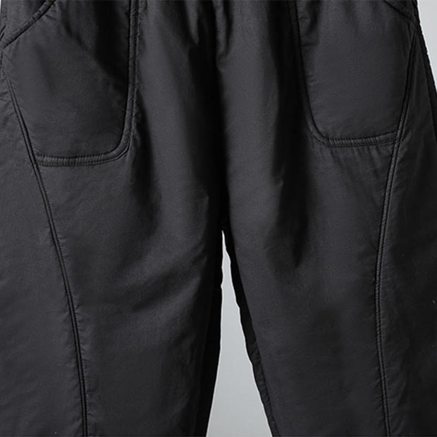 Buddha Stones Winter Elastic Waist Cotton Thermal Women's Cropped 7-8 Length Harem Pants With Pockets - image 22