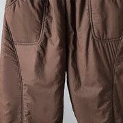 Buddha Stones Winter Elastic Waist Cotton Thermal Women's Cropped 7-8 Length Harem Pants With Pockets - image 6