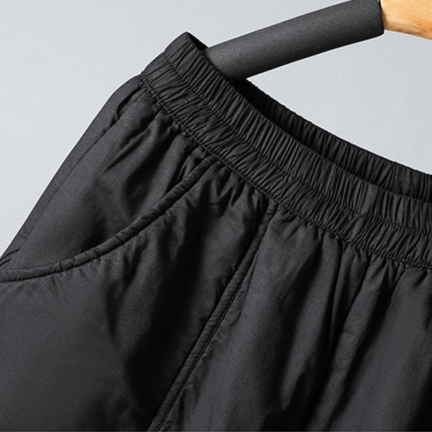 Buddha Stones Winter Elastic Waist Cotton Thermal Women's Cropped 7-8 Length Harem Pants With Pockets - image 21