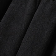 Buddha Stones Plain Elastic Waist Patchwork Plaid Women's Ankle-Length Wide Leg Corduroy Pants - image 16