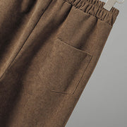 Buddha Stones Plain Elastic Waist Patchwork Plaid Women's Ankle-Length Wide Leg Corduroy Pants - image 6