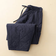 Buddha Stones Winter Lines Elastic Waist Drawstring Cotton Thermal Women's Pants With Zipper Pockets - image 3