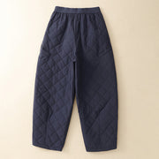 Buddha Stones Winter Lines Elastic Waist Drawstring Cotton Thermal Women's Pants With Zipper Pockets - image 1