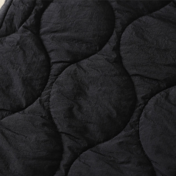 Buddha Stones Winter Curved Lines Elastic Waist Drawstring Patchwork Plaid Cotton Thermal Women's Pants With Pockets - image 4