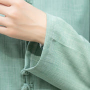 Buddha Stones 2Pcs Chinese Frog-Button Long Sleeve Shirt Top Pants Meditation Zen Tai Chi Cotton Clothing Women's Set - image 19