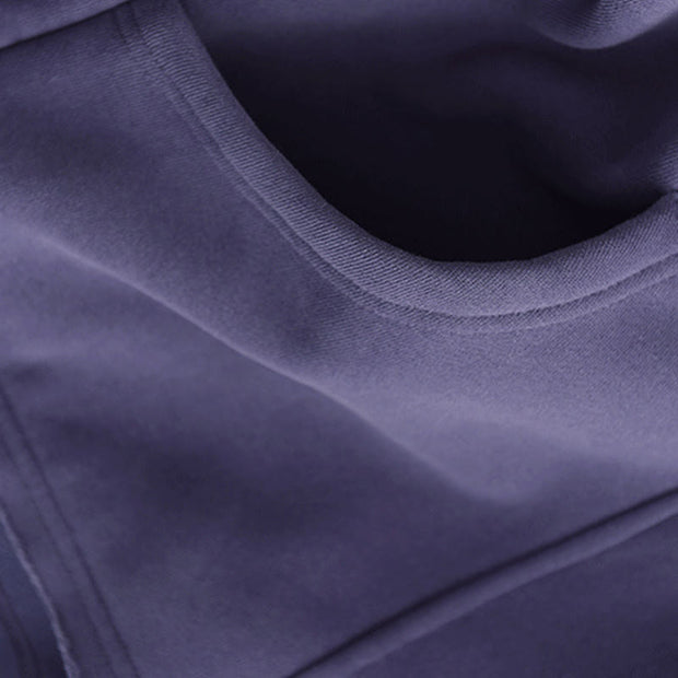 Buddha Stones Winter Solid Color Fleece-lined Cotton Long Sleeve Women's Hoodie With Pockets - image 11