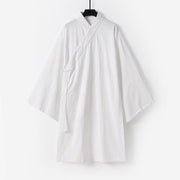 Buddha Stones 2Pcs Wudang Tai Chi Ceremony Solid Long Sleeve Men's Taoist Long Robe Kimono Sleeveless Vest Suit - image 2