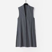 Buddha Stones 2Pcs Wudang Tai Chi Ceremony Solid Long Sleeve Men's Taoist Long Robe Kimono Sleeveless Vest Suit - image 11