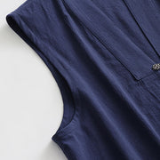 Buddha Stones 2Pcs Wudang Tai Chi Ceremony Solid Long Sleeve Men's Taoist Long Robe Kimono Sleeveless Vest Suit - image 8