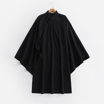 Buddha Stones Wudang Traditional Tai Chi Ceremony Long Wide Sleeve Men's Taoist Long Robe - Black - US/UK/AU54，EU64 (9XL) - image 0