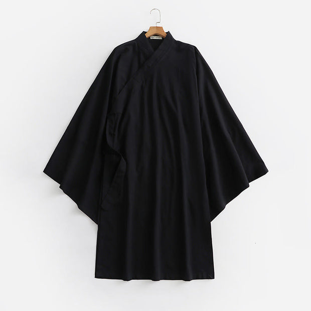 Buddha Stones Wudang Traditional Tai Chi Ceremony Long Wide Sleeve Men's Taoist Long Robe - Black - US/UK/AU54，EU64 (9XL) - image 0