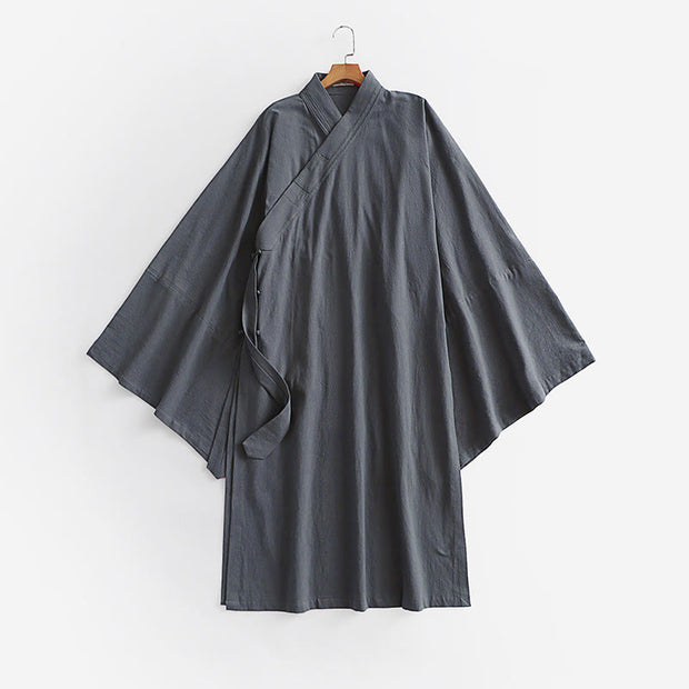 Buddha Stones Wudang Traditional Tai Chi Ceremony Long Wide Sleeve Men's Taoist Long Robe - Gray - US/UK/AU54，EU64 (9XL) - image 3