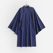 Buddha Stones Wudang Traditional Tai Chi Ceremony Long Wide Sleeve Men's Taoist Long Robe - SteelBlue - US/UK/AU54，EU64 (9XL) - image 12