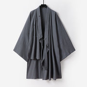 Buddha Stones Wudang Traditional Tai Chi Ceremony Three Quarter Sleeve Men's Taoist Long Robe - Black - US/UK/AU54，EU64 (9XL) - image 5