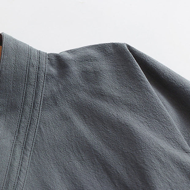 Buddha Stones Wudang Traditional Tai Chi Ceremony Three Quarter Sleeve Men's Taoist Long Robe - image 8