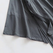 Buddha Stones 2Pcs Fall Solid Long Sleeve Men's Taoist Long Robe Lace-up Kimono Sleeveless Vest Qigong Ceremony Suit - image 13