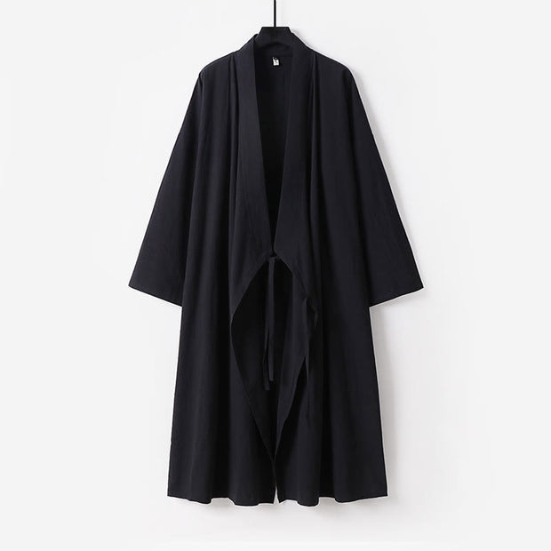 Buddha Stones Wudang Traditional Tai Chi Martial Arts Ceremony Long Sleeve Men's Taoist Long Robe - Black - US/UK/AU54，EU64 (9XL) - image 14