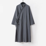 Buddha Stones Wudang Traditional Tai Chi Martial Arts Ceremony Long Sleeve Men's Taoist Long Robe - Gray - US/UK/AU54，EU64 (9XL) - image 5