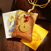 Buddha Stones Chinese Zodiac Natal Buddha Mountain Ghosts Spend Money Copper Coins Sachet Hanging Decoration - Yellow Fabric - Goat/Monkey-Tathagata - image 21