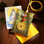 Buddha Stones Chinese Zodiac Natal Buddha Mountain Ghosts Spend Money Copper Coins Sachet Hanging Decoration - Green Fabric - Horse-Mahasattva Bodhisattva - image 36