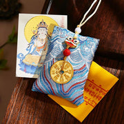 Buddha Stones Chinese Zodiac Natal Buddha Mountain Ghosts Spend Money Copper Coins Sachet Hanging Decoration - Light Blue Fabric - Horse-Mahasattva Bodhisattva - image 44