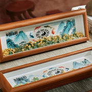 Buddha Stones Green Crystal Bagua Koi Fish Yin Yang Symbol Golden Ingot Thangka Photo Frame Ornament Home Decor - image 16