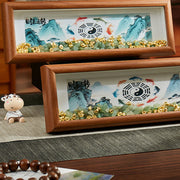 Buddha Stones Green Crystal Bagua Koi Fish Yin Yang Symbol Golden Ingot Thangka Photo Frame Ornament Home Decor - image 15