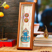 Buddha Stones Fu Character Gourd Copper Coins Photo Frame Ornament Home Decor - Style3 - Medium Density Fiberboard(9*30*4cm) - image 5