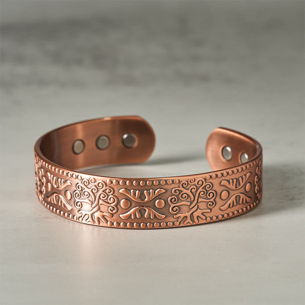 Buddha Stones The Tree Of Life Copper Open Self Care Luck Bracelet Bangle - Copper (Wrist Circumference: 15-18cm) - image 0